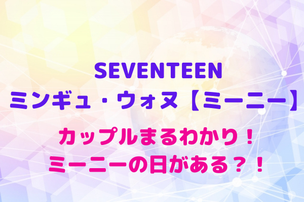 Seventeenのミンギュ ウォヌ ミーニー カップルまるわかり ミーニーの日がある Maryのすてき便